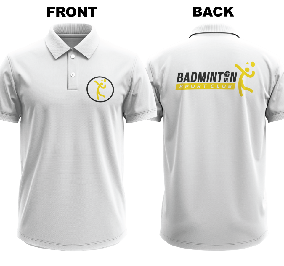 Drifit Polo Shirt: Vintage Badminton (Front & Back)