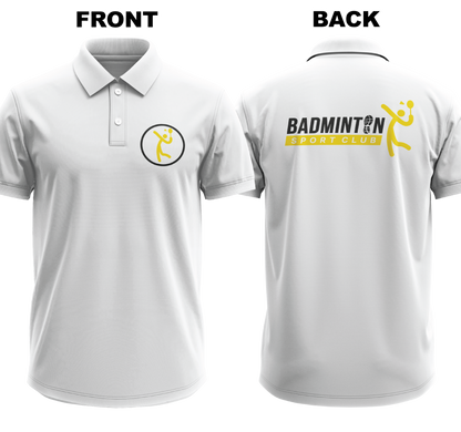 Drifit Polo Shirt: Vintage Badminton (Front & Back)