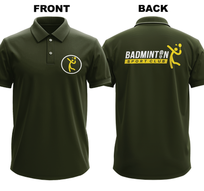 Drifit Polo Shirt: Vintage Badminton (Front & Back)