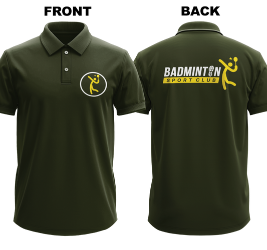 Drifit Polo Shirt: Vintage Badminton (Front & Back)