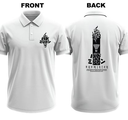 Drifit Polo Shirt: Badmionton Japanese (Front & Back)