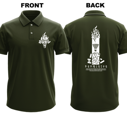 Drifit Polo Shirt: Badmionton Japanese (Front & Back)