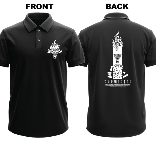 Drifit Polo Shirt: Badmionton Japanese (Front & Back)