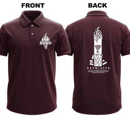 Drifit Polo Shirt: Badmionton Japanese (Front & Back)