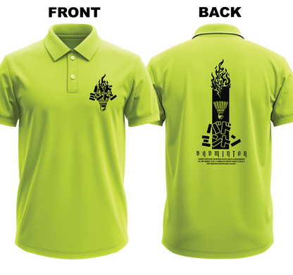 Drifit Polo Shirt: Badmionton Japanese (Front & Back)