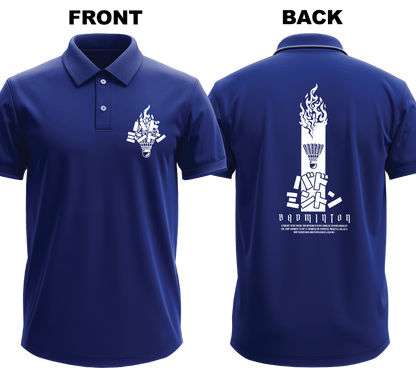 Drifit Polo Shirt: Badmionton Japanese (Front & Back)