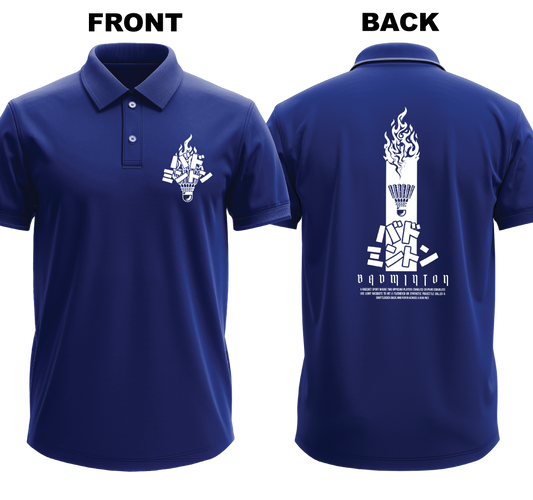 Drifit Polo Shirt: Badmionton Japanese (Front & Back)