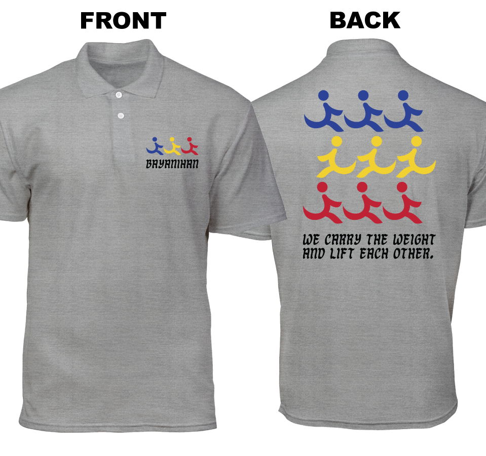 Cotton Polo Shirt: Bayanihan (Front and Back)