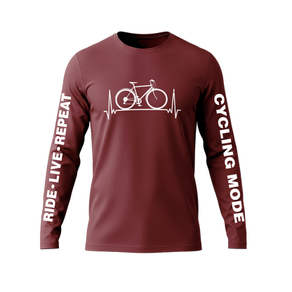Long Sleeve Drifit Shirt: Bicycle Heartbeat