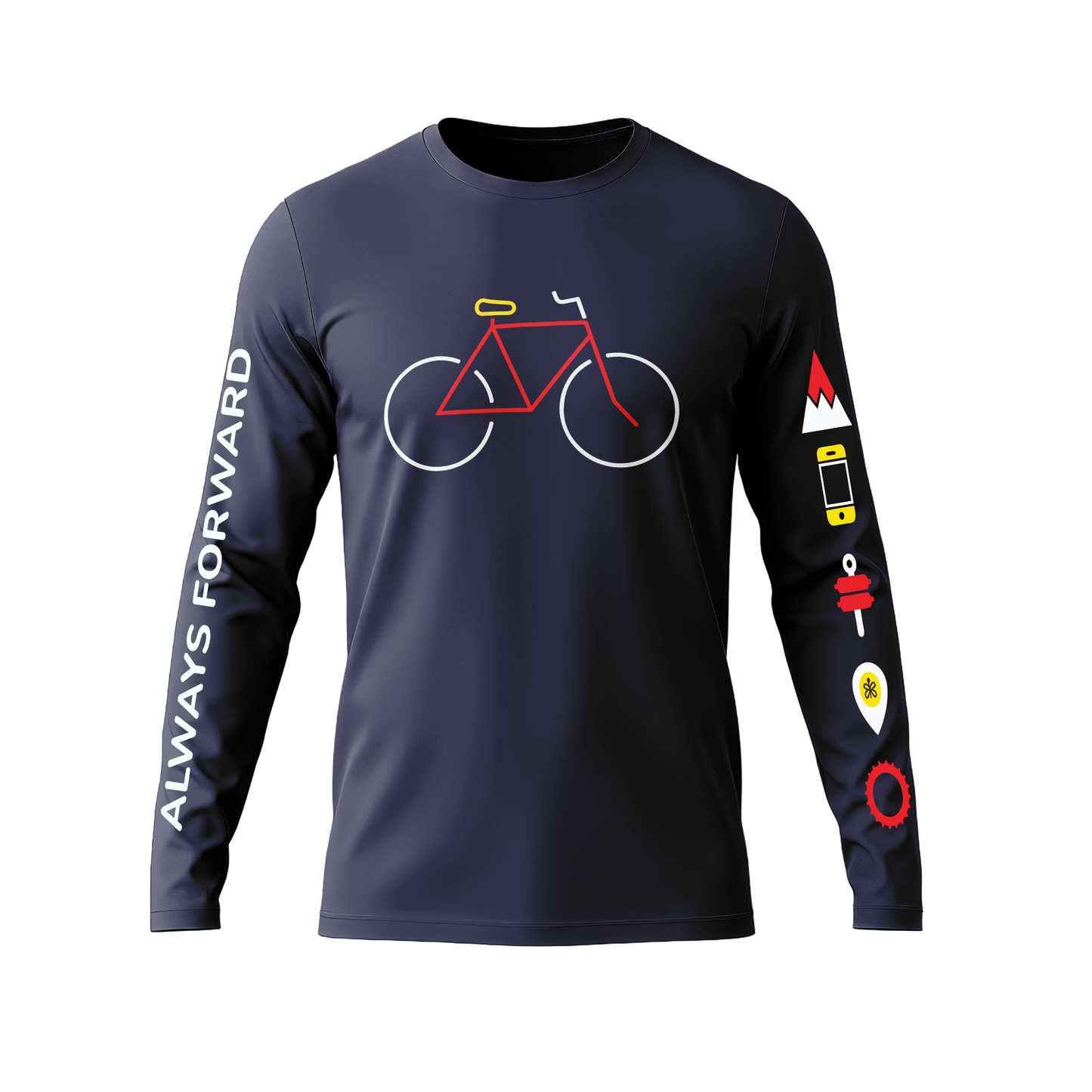 Long Sleeve Drifit Shirt: Bicycle Monoline