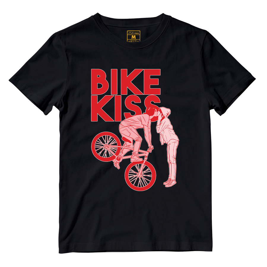 Cotton Shirt: Bike Kiss