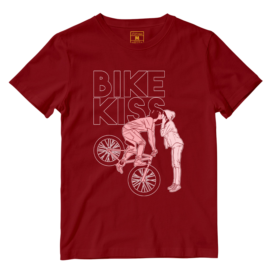 Cotton Shirt: Bike Kiss