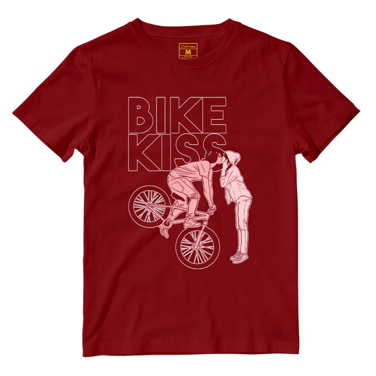 Cotton Shirt: Bike Kiss