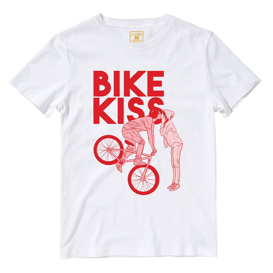 Cotton Shirt: Bike Kiss