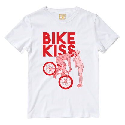 Cotton Shirt: Bike Kiss