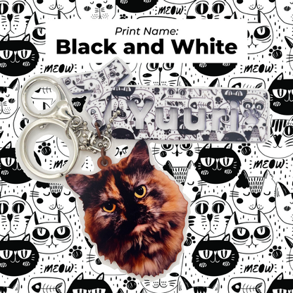 Acrylic Pet Bag Charm: Cat Name Set
