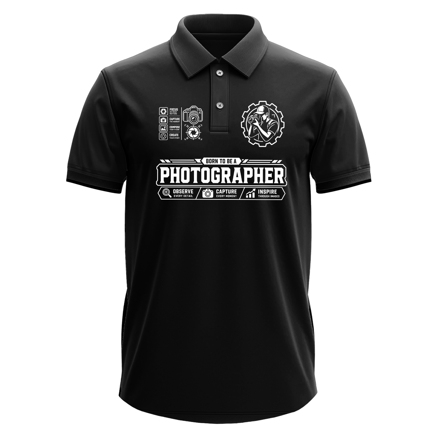 Drifit Polo Shirt: Born Photographer