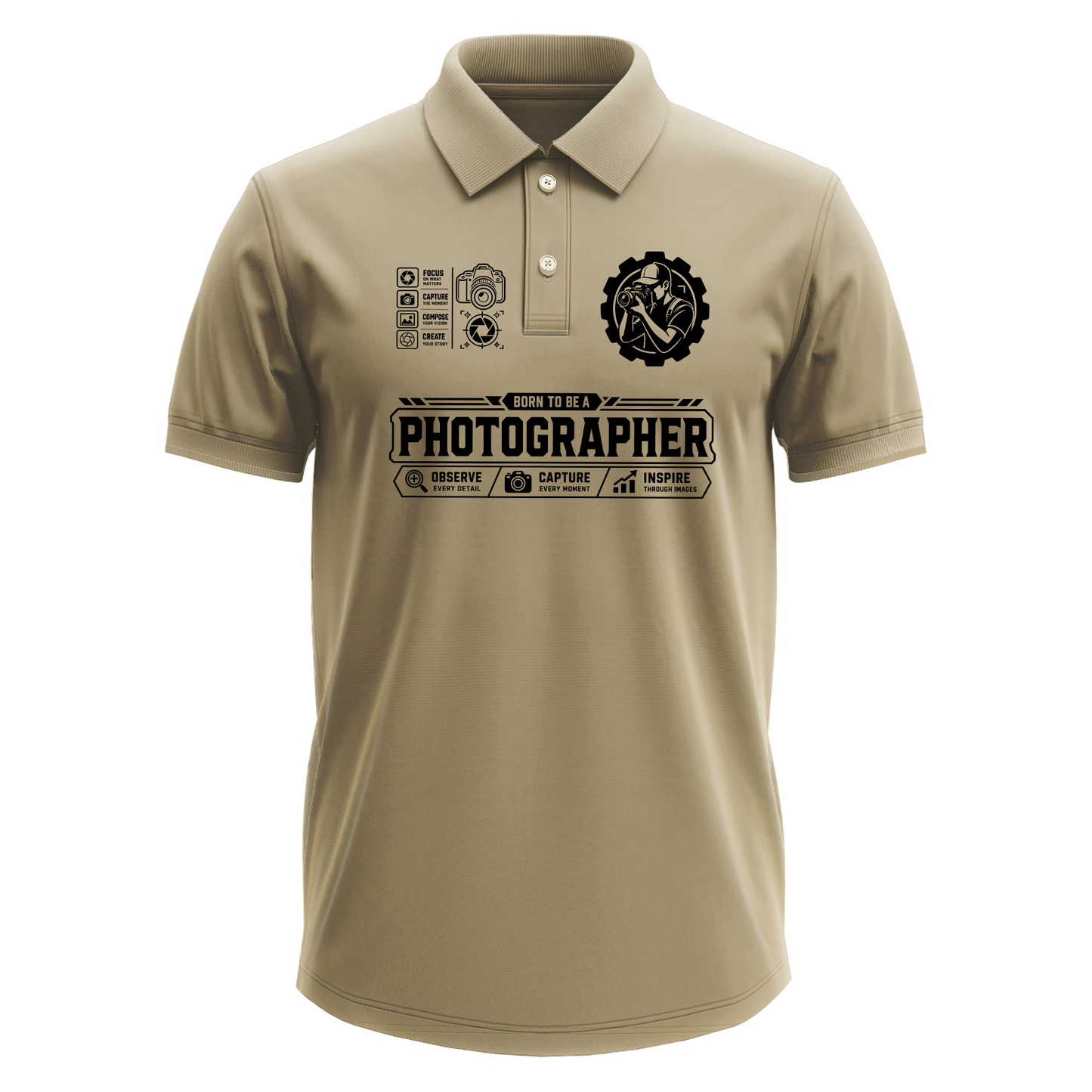 Drifit Polo Shirt: Born Photographer