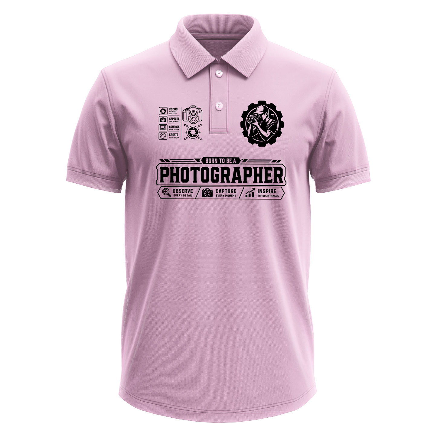 Drifit Polo Shirt: Born Photographer