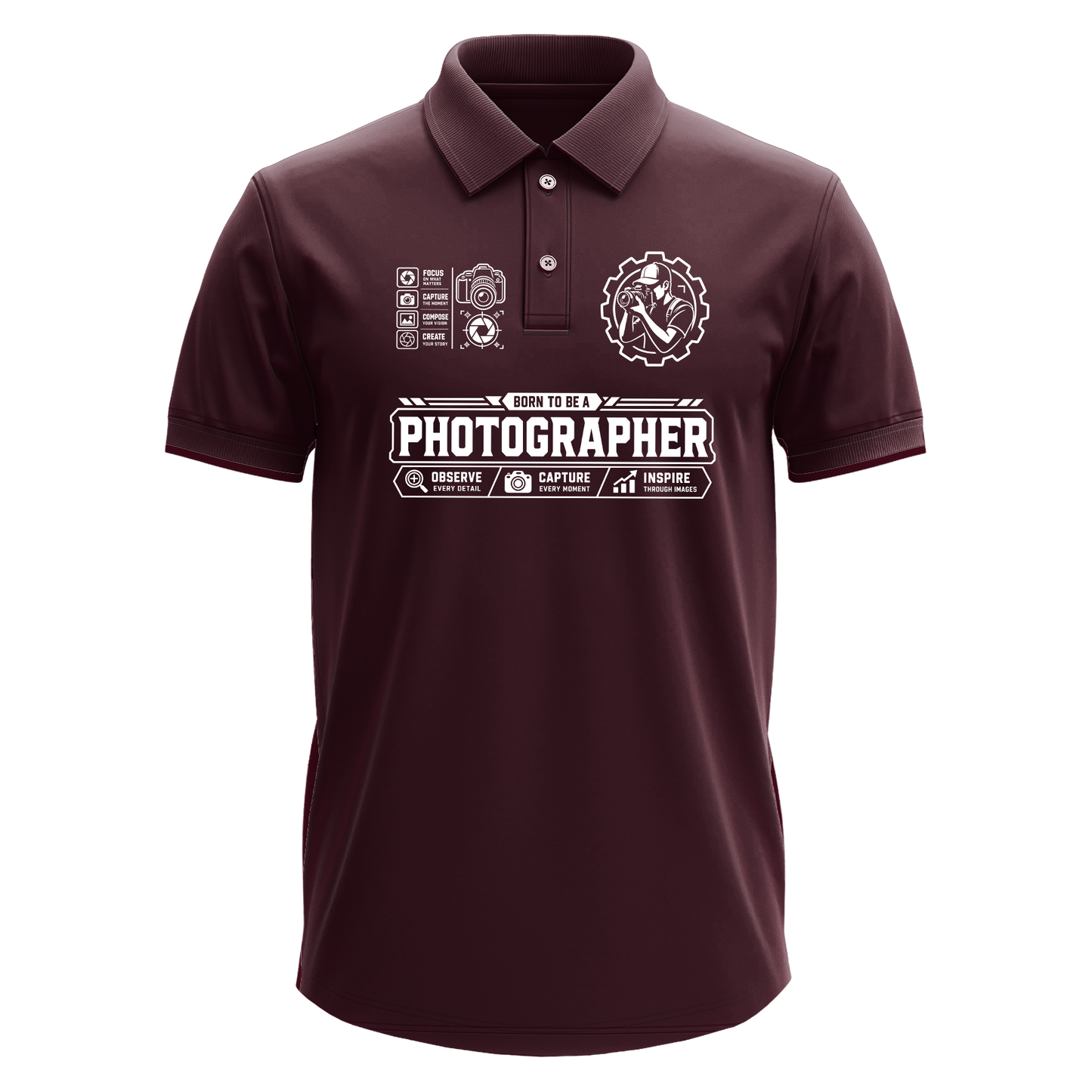 Drifit Polo Shirt: Born Photographer