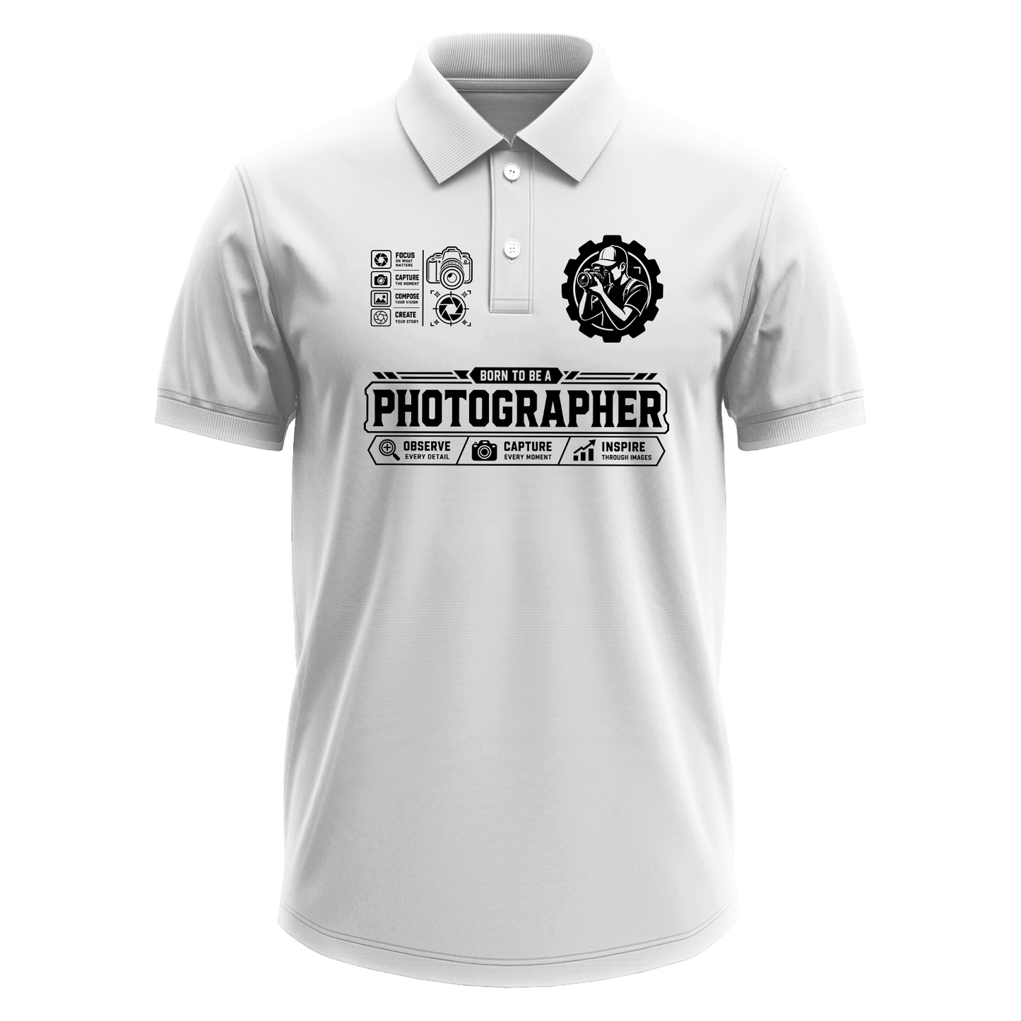 Drifit Polo Shirt: Born Photographer