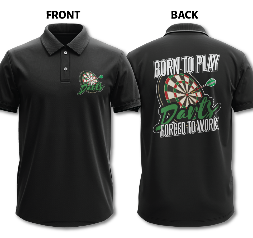 Drifit Polo Shirt: Born to Play (Front & Back)