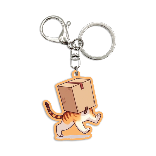 Acrylic Bag Charm: Box head cat