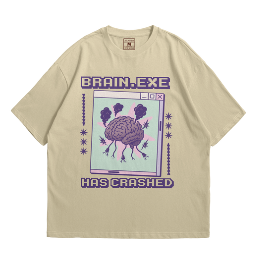 Premium Oversized Cotton Shirt: Brain Has Crashed
