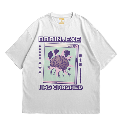 Premium Oversized Cotton Shirt: Brain Has Crashed
