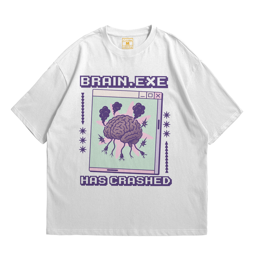 Premium Oversized Cotton Shirt: Brain Has Crashed