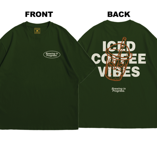 Premium Oversized Cotton Shirt: Brew In Progress (Front and Back)