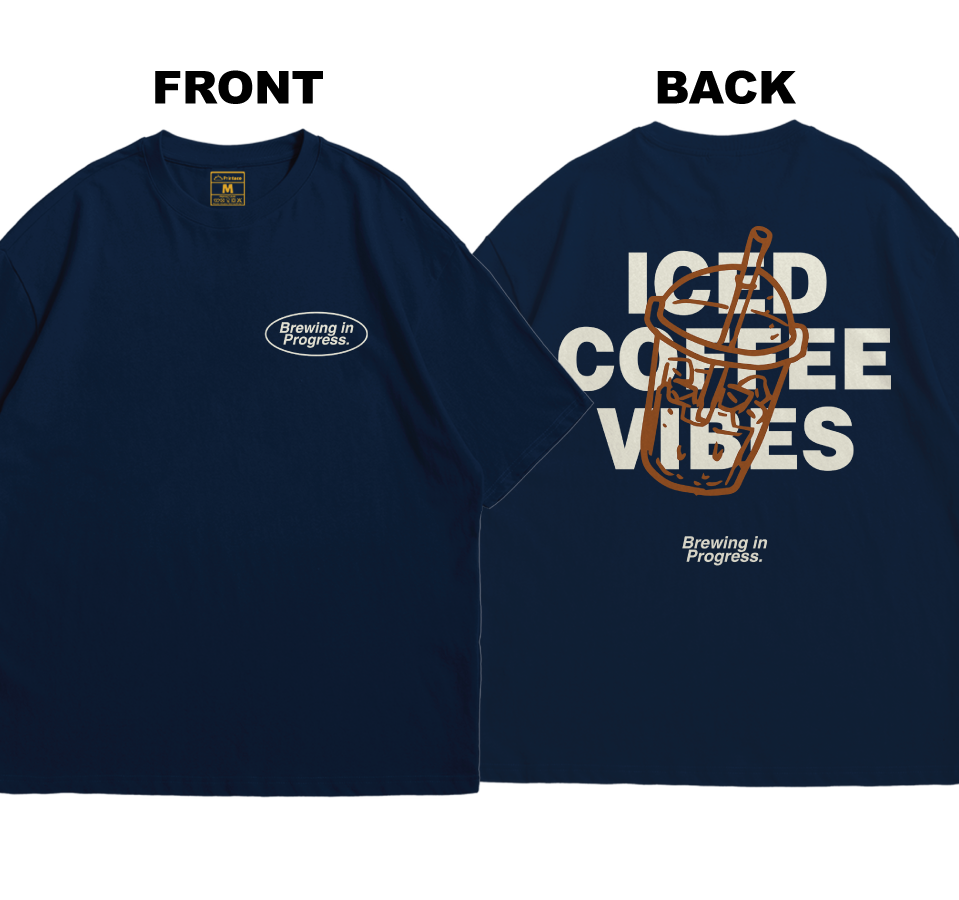 Premium Oversized Cotton Shirt: Brew In Progress (Front and Back)