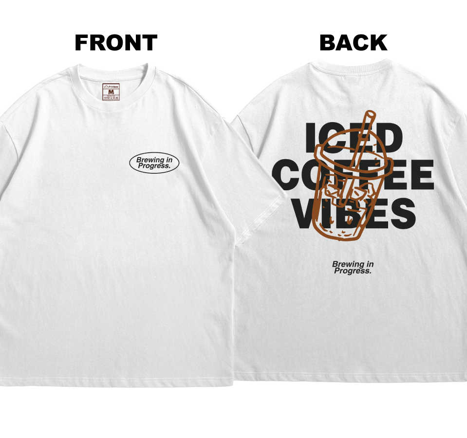 Premium Oversized Cotton Shirt: Brew In Progress (Front and Back)