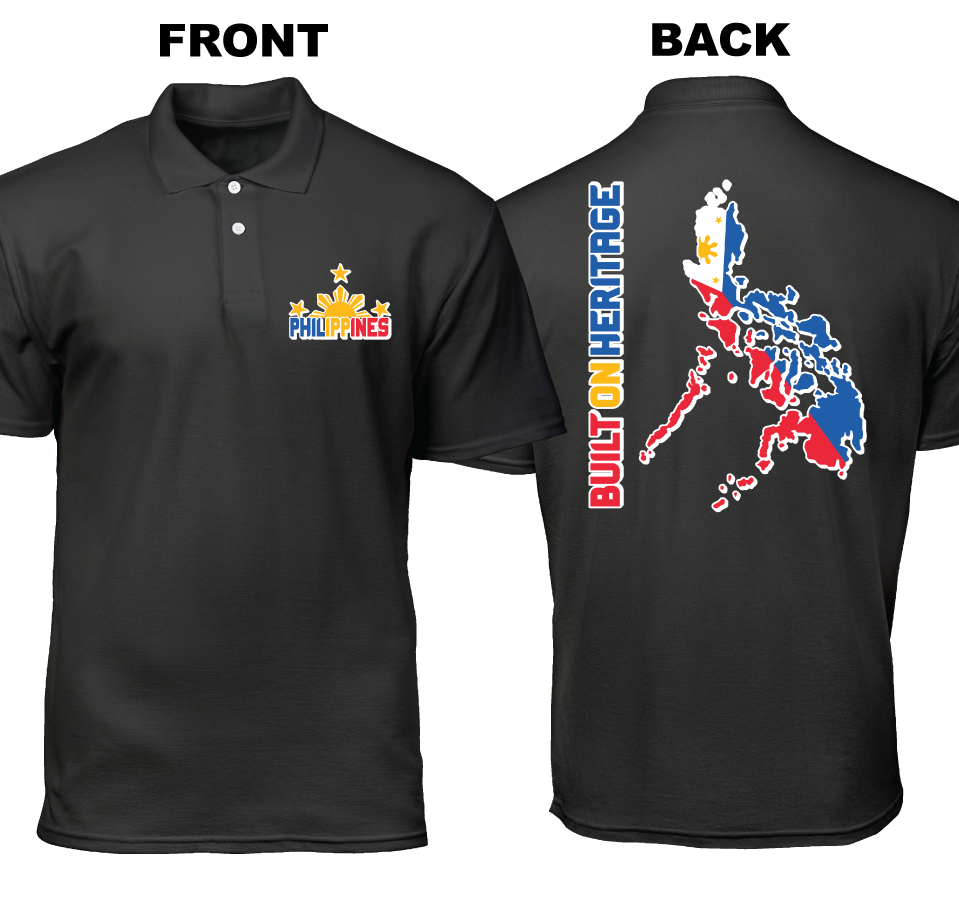 Cotton Polo Shirt: Built On Heritage (Front and Back)