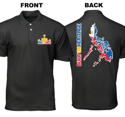 Cotton Polo Shirt: Built On Heritage (Front and Back)