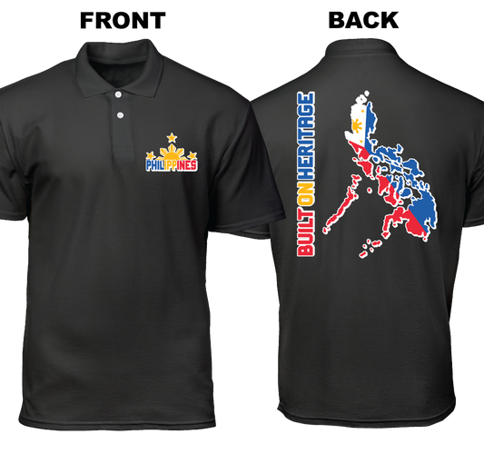 Cotton Polo Shirt: Built On Heritage (Front and Back)