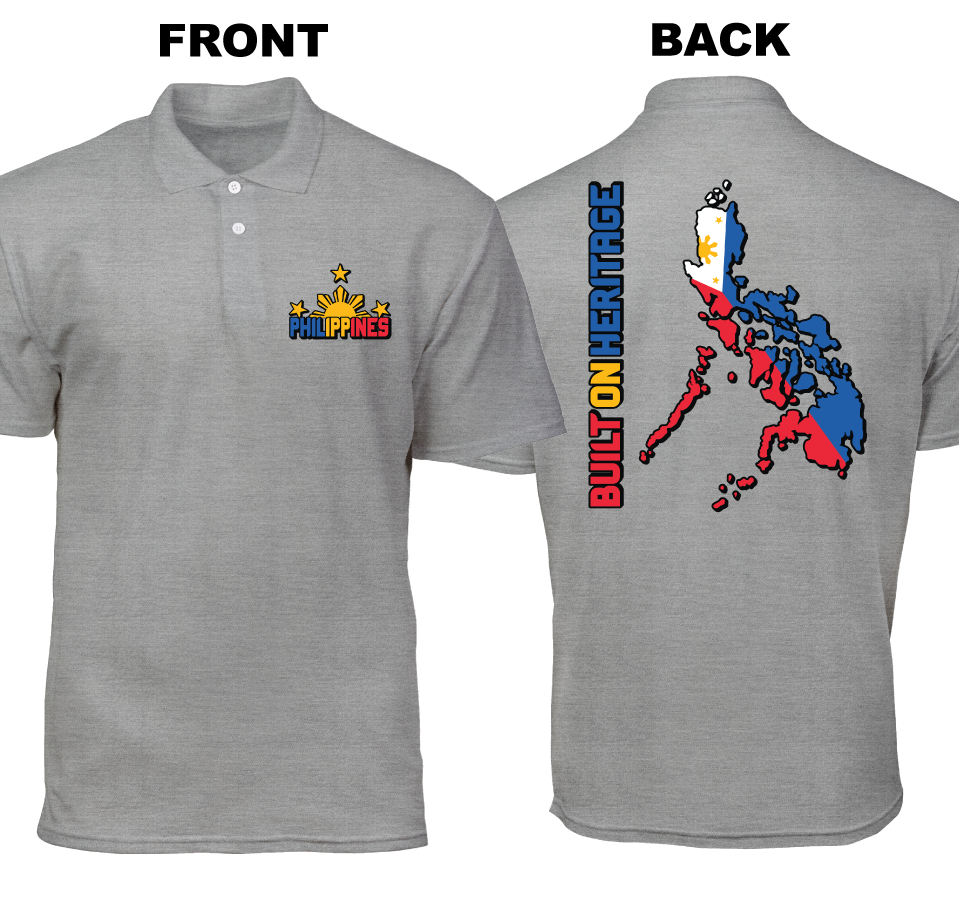 Cotton Polo Shirt: Built On Heritage (Front and Back)