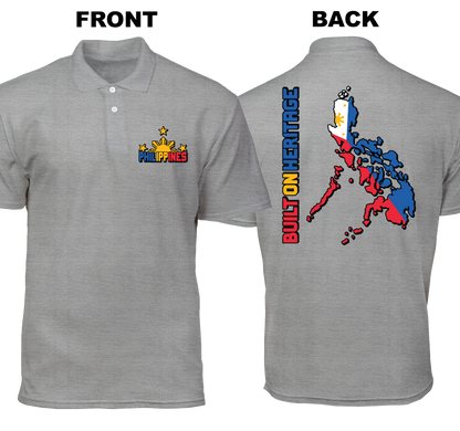 Cotton Polo Shirt: Built On Heritage (Front and Back)