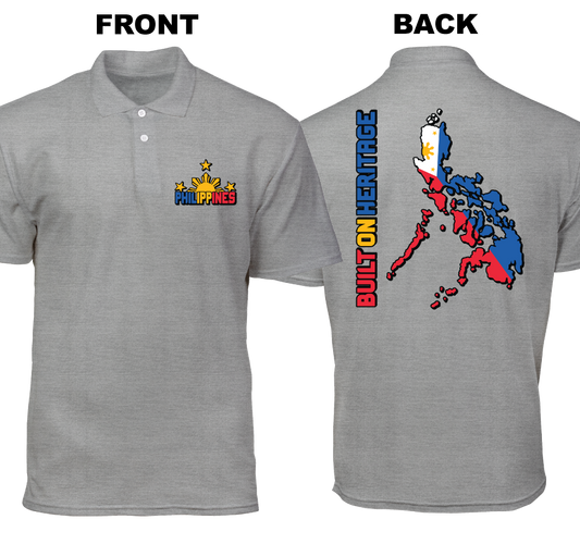 Cotton Polo Shirt: Built On Heritage (Front and Back)