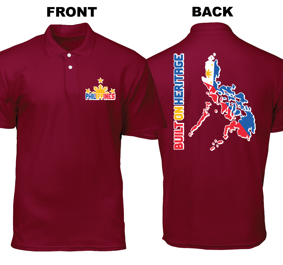Cotton Polo Shirt: Built On Heritage (Front and Back)