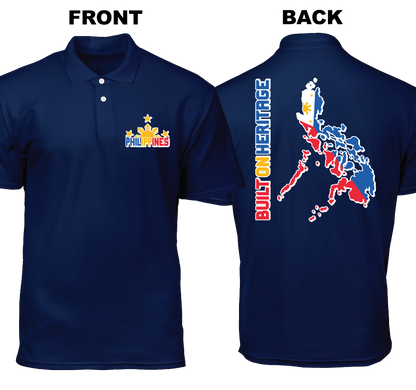 Cotton Polo Shirt: Built On Heritage (Front and Back)