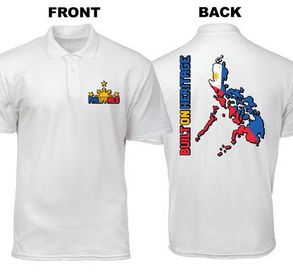 Cotton Polo Shirt: Built On Heritage (Front and Back)