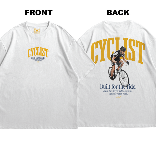 Premium Oversized Cotton Shirt: Built for the Ride (Front and Back)