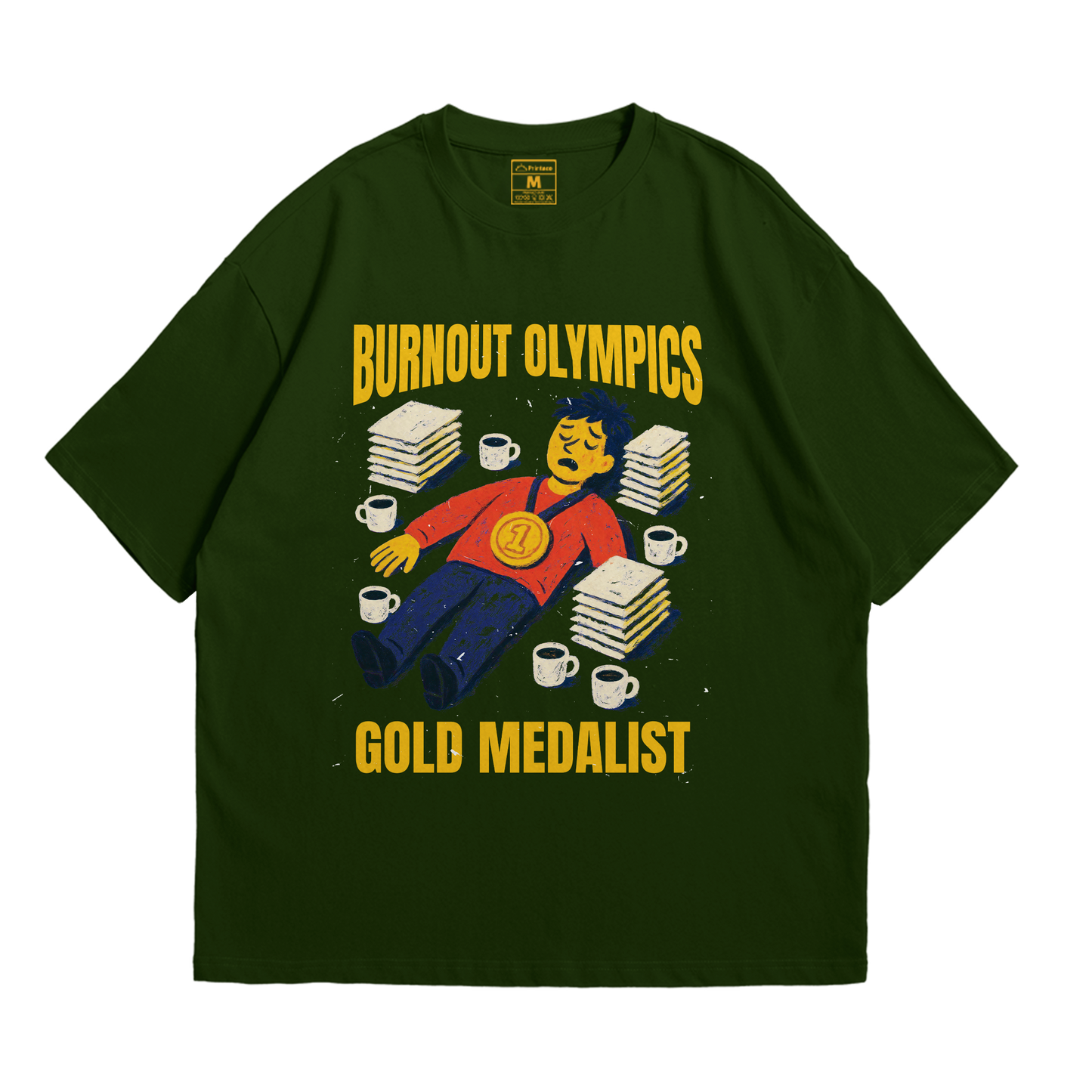 Premium Oversized Cotton Shirt: Burnout Olympics
