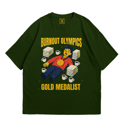 Premium Oversized Cotton Shirt: Burnout Olympics