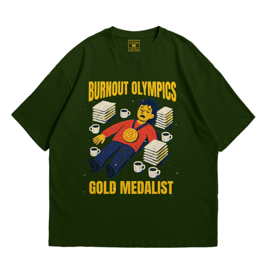 Premium Oversized Cotton Shirt: Burnout Olympics
