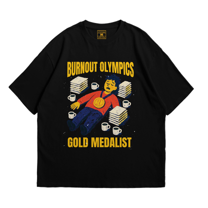Premium Oversized Cotton Shirt: Burnout Olympics