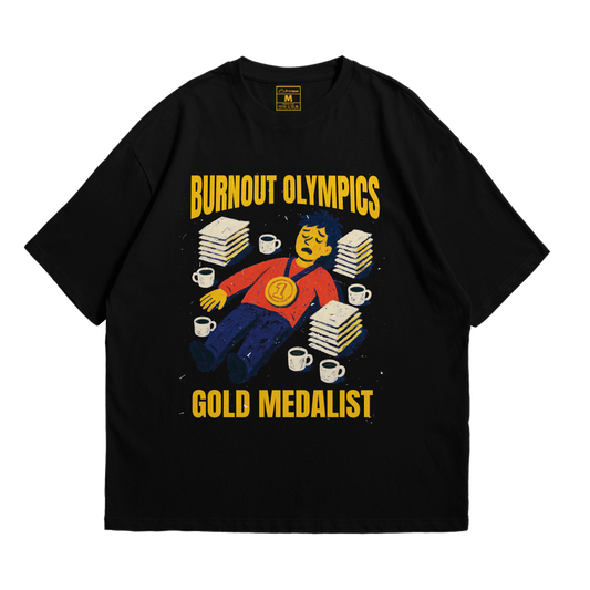 Premium Oversized Cotton Shirt: Burnout Olympics