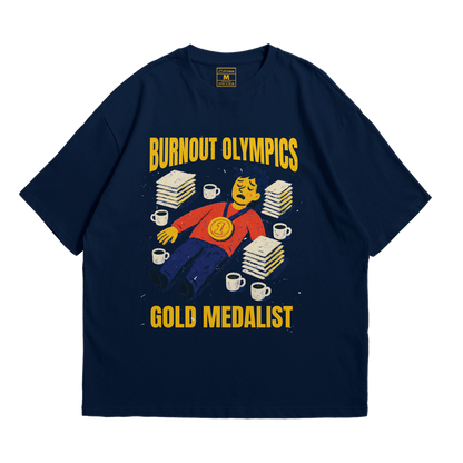 Premium Oversized Cotton Shirt: Burnout Olympics
