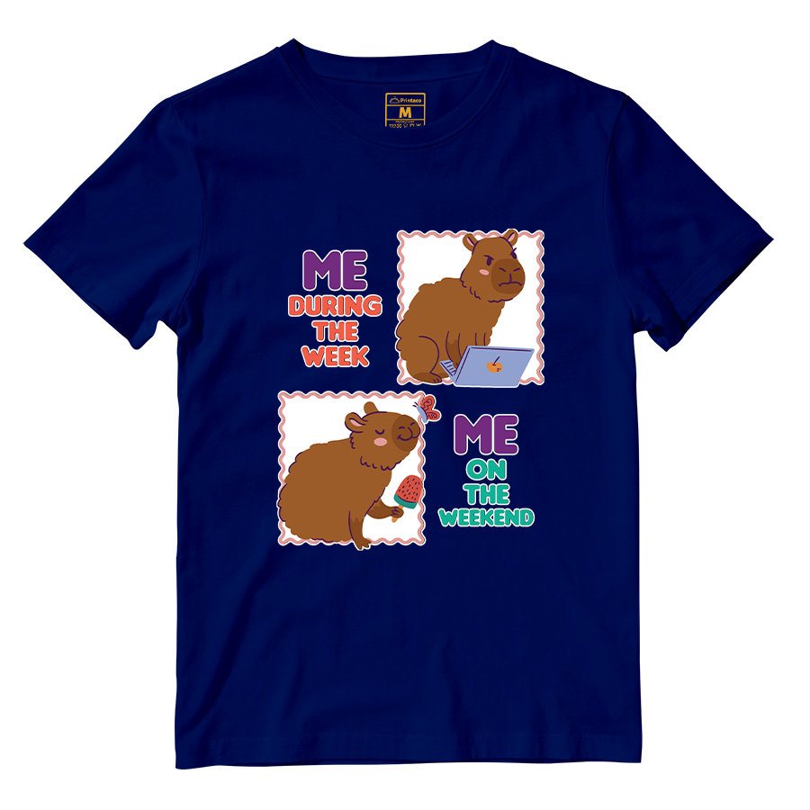 Cotton Shirt: Busy Capybara
